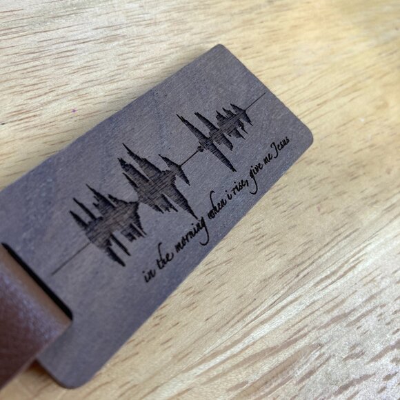 In The Morning When I Rise, Give Me Jesus Soundwave Wooden Keychain - Picture 2 of 4